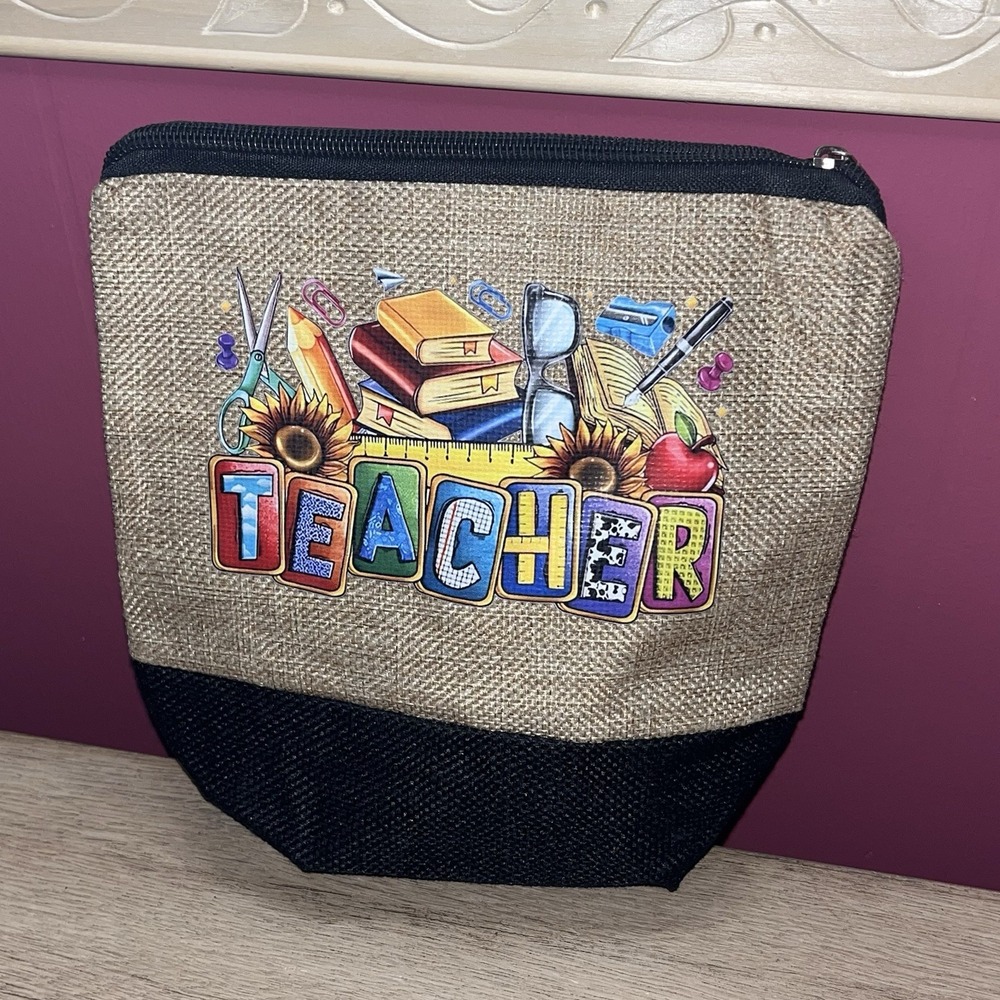 Teacher Appreciation Gifts Zippered Canvas Pencil Bag Makeup Pouch Organizer
